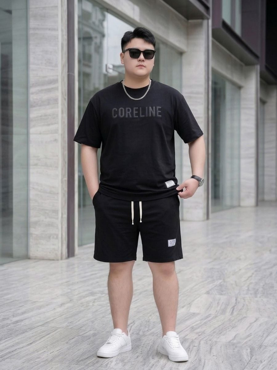 Set Bộ Thun Đen Big Size Nam - SET NOI