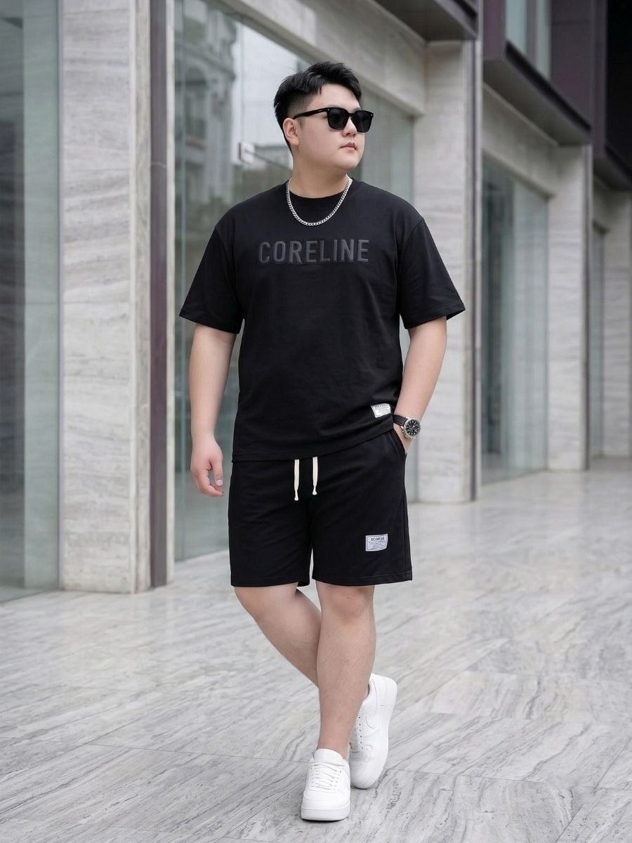 Set Bộ Thun Đen Big Size Nam - SET NOI