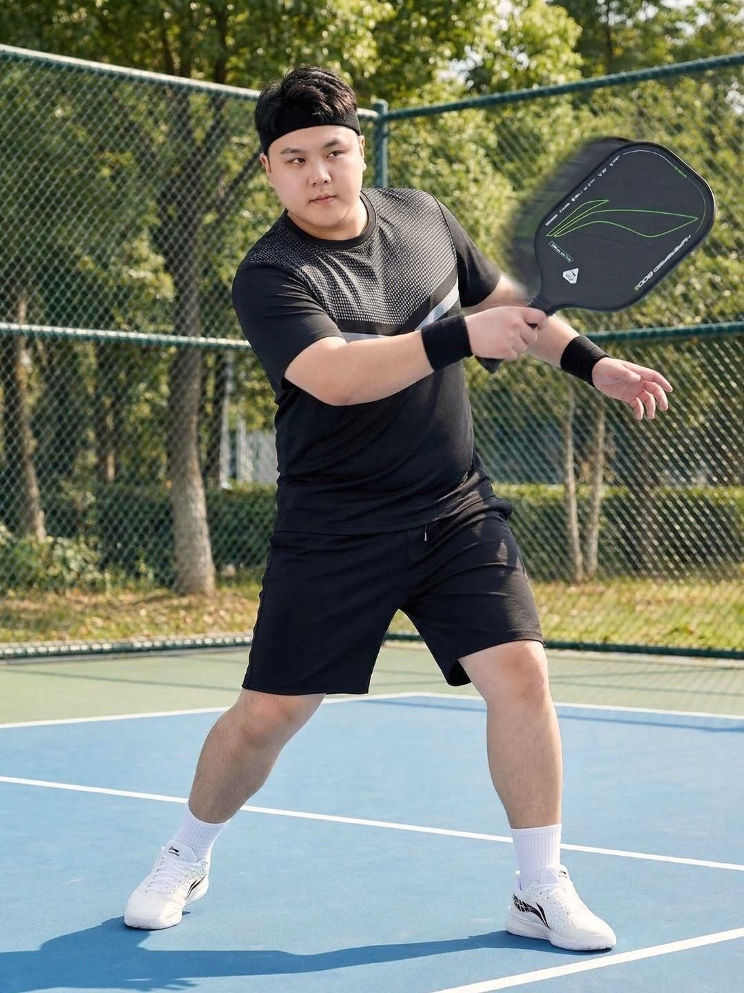 Set Bộ Thun Thể Thao Đen Big Size Nam