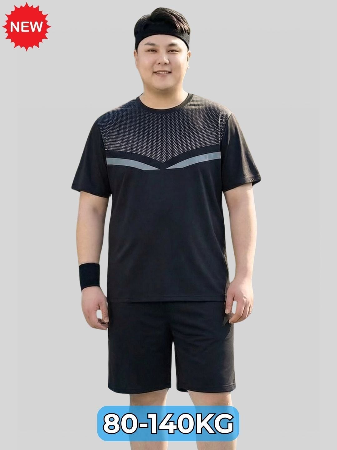 Set Bộ Thun Thể Thao Đen Big Size Nam