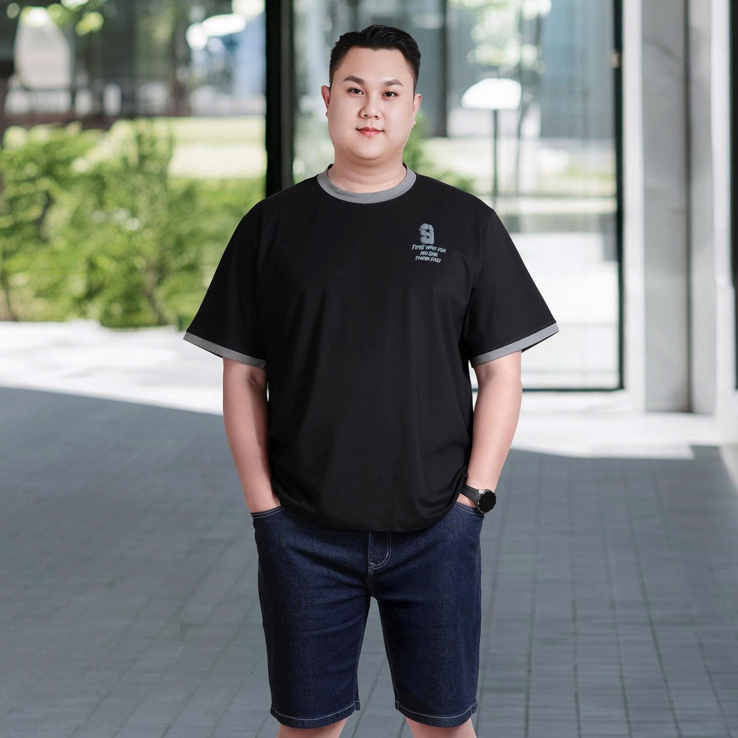 Áo Thun Đen D7 Big Size Nam