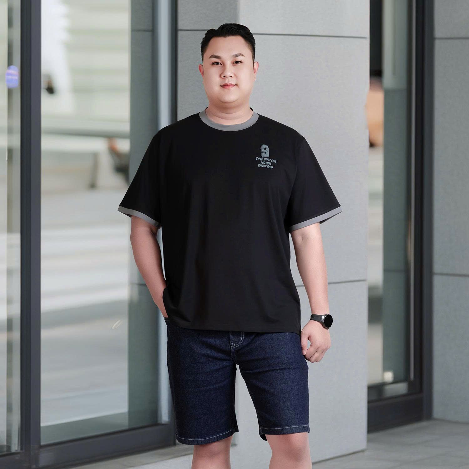 Áo Thun Đen D7 Big Size Nam