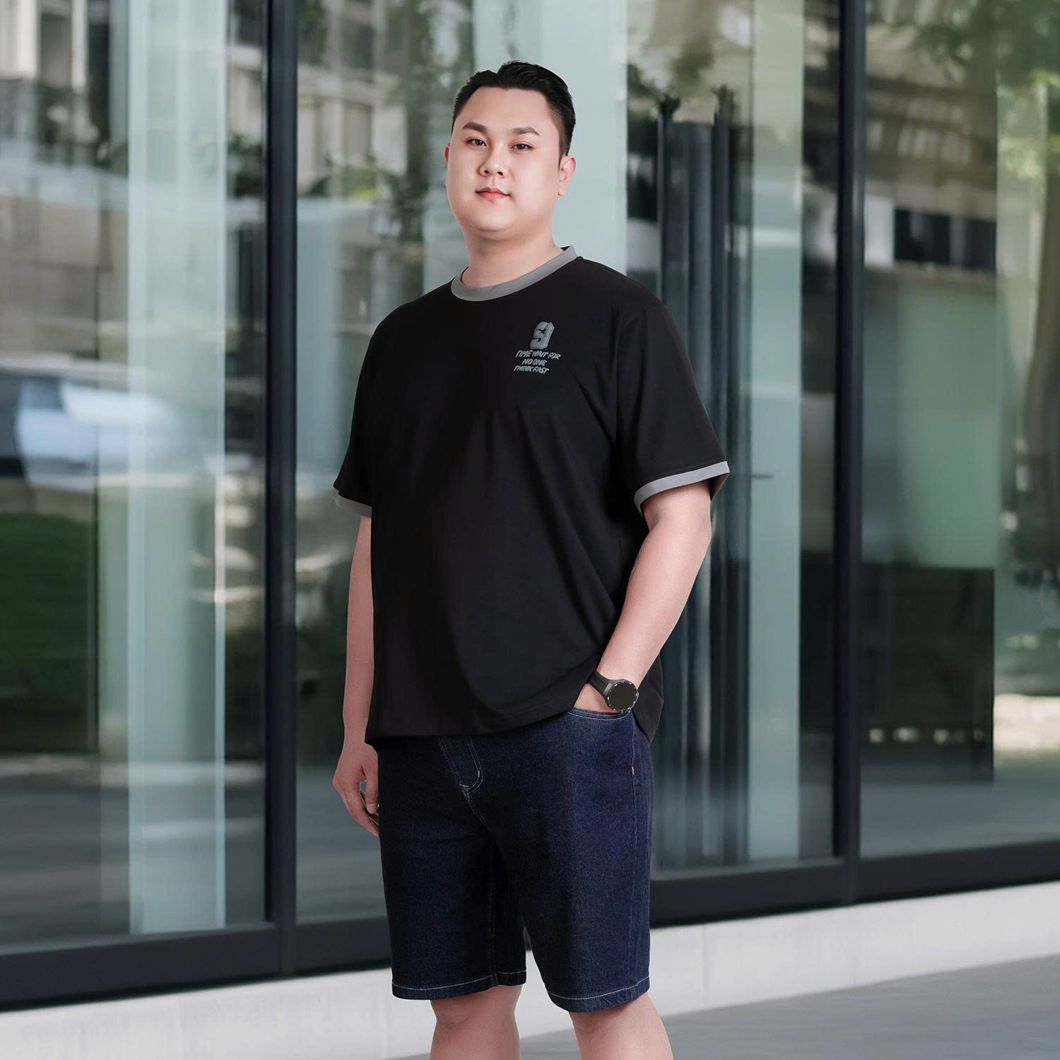 Áo Thun Đen D7 Big Size Nam