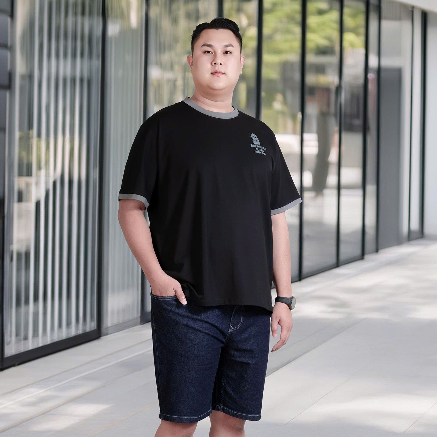 Áo Thun Đen D7 Big Size Nam