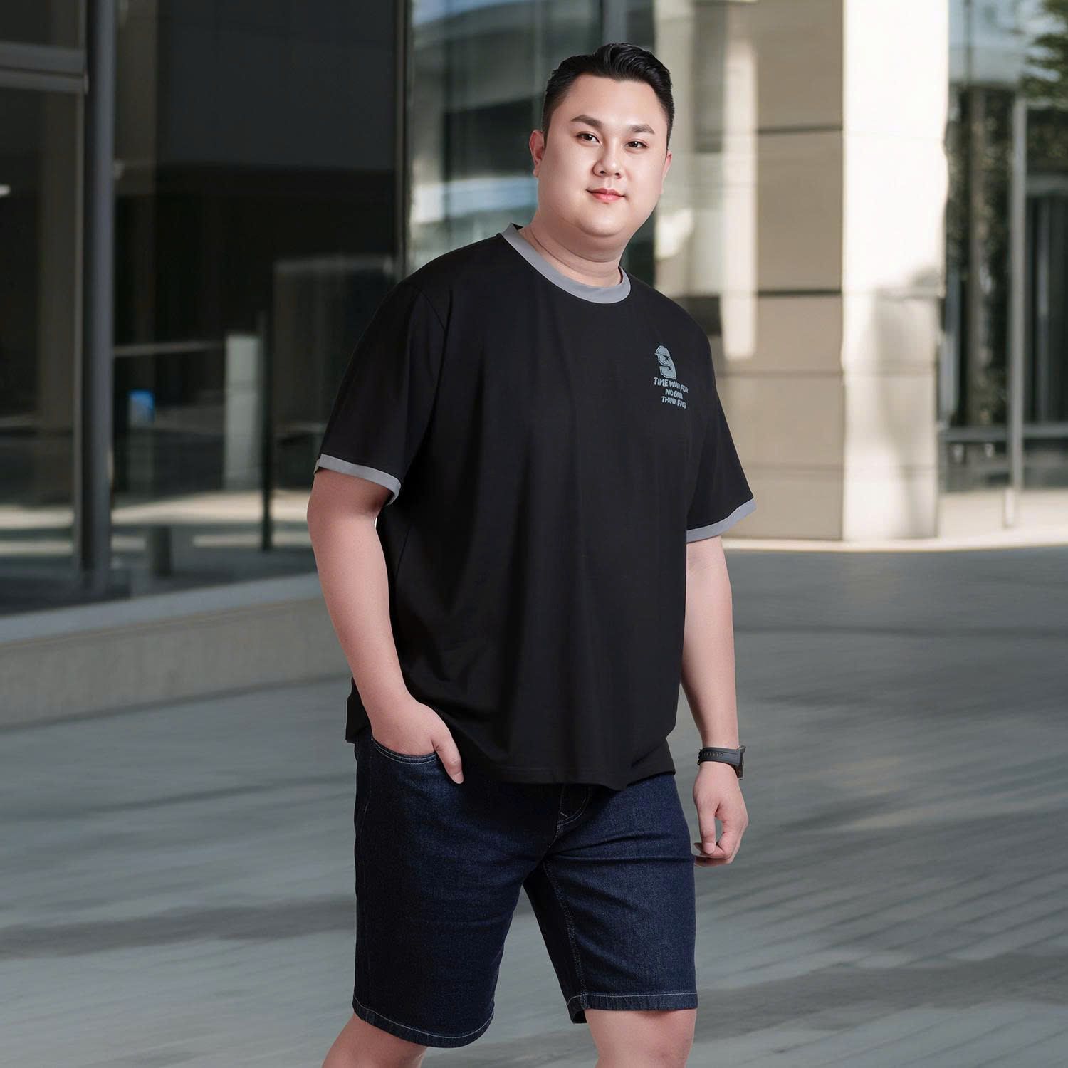 Áo Thun Đen D7 Big Size Nam