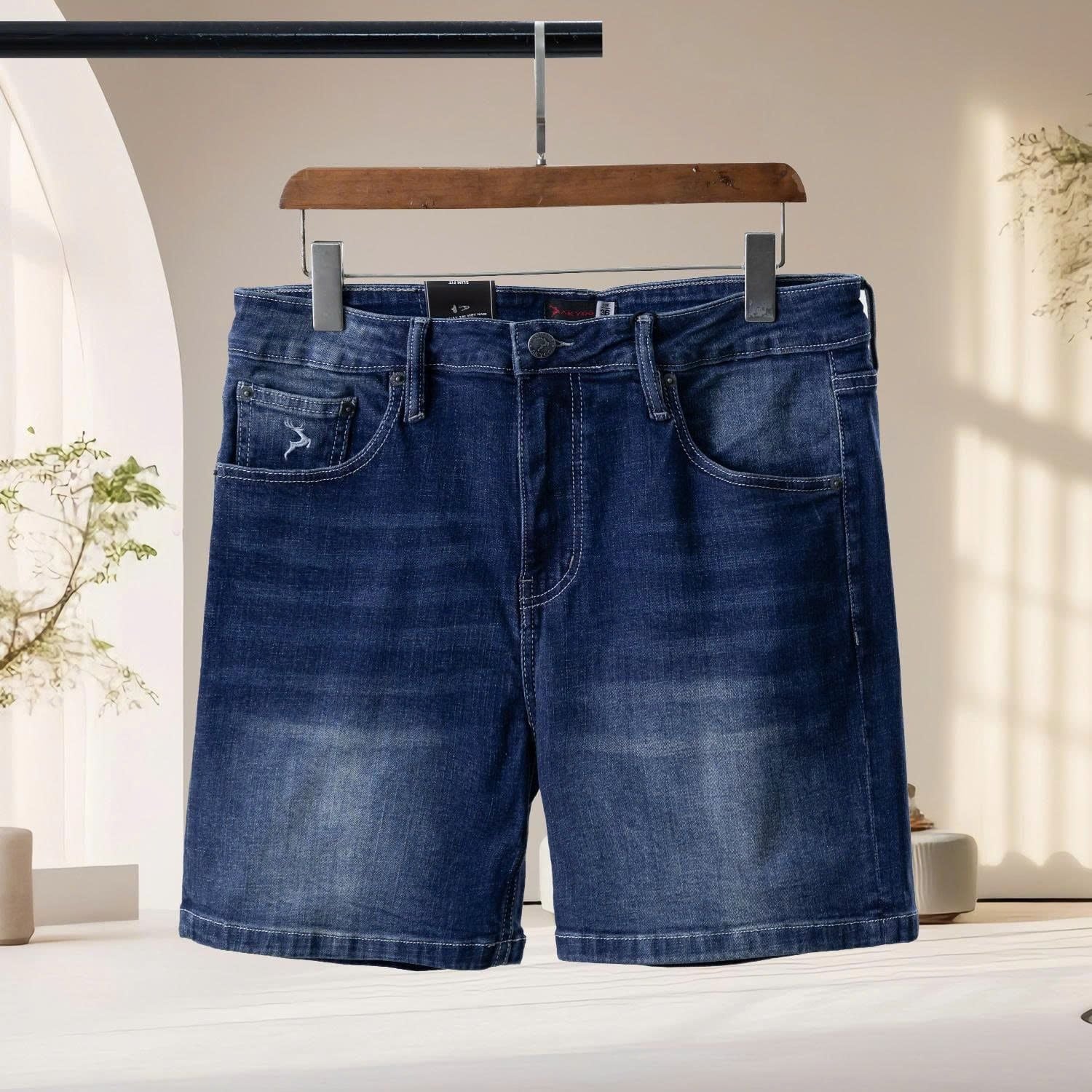 Quần Short Jean Xanh Đậm Big Size Nam