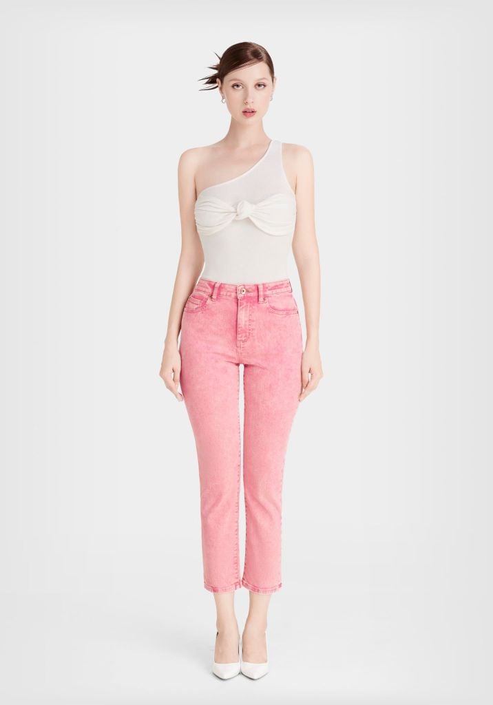 Quần Jeans Nữ Dáng Đứng Màu Hồng Đất. Women's Straight Jeans in Earth Pink - 123WN1083F3