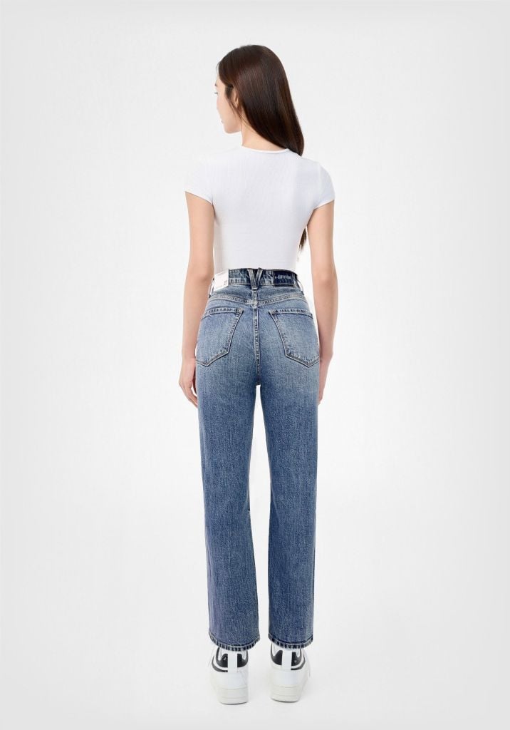 Quần Jeans Nữ Dáng Straight Ống Đứng Màu Med Blue - Med Blue Straight Women's Jeans - 124WD2083B1