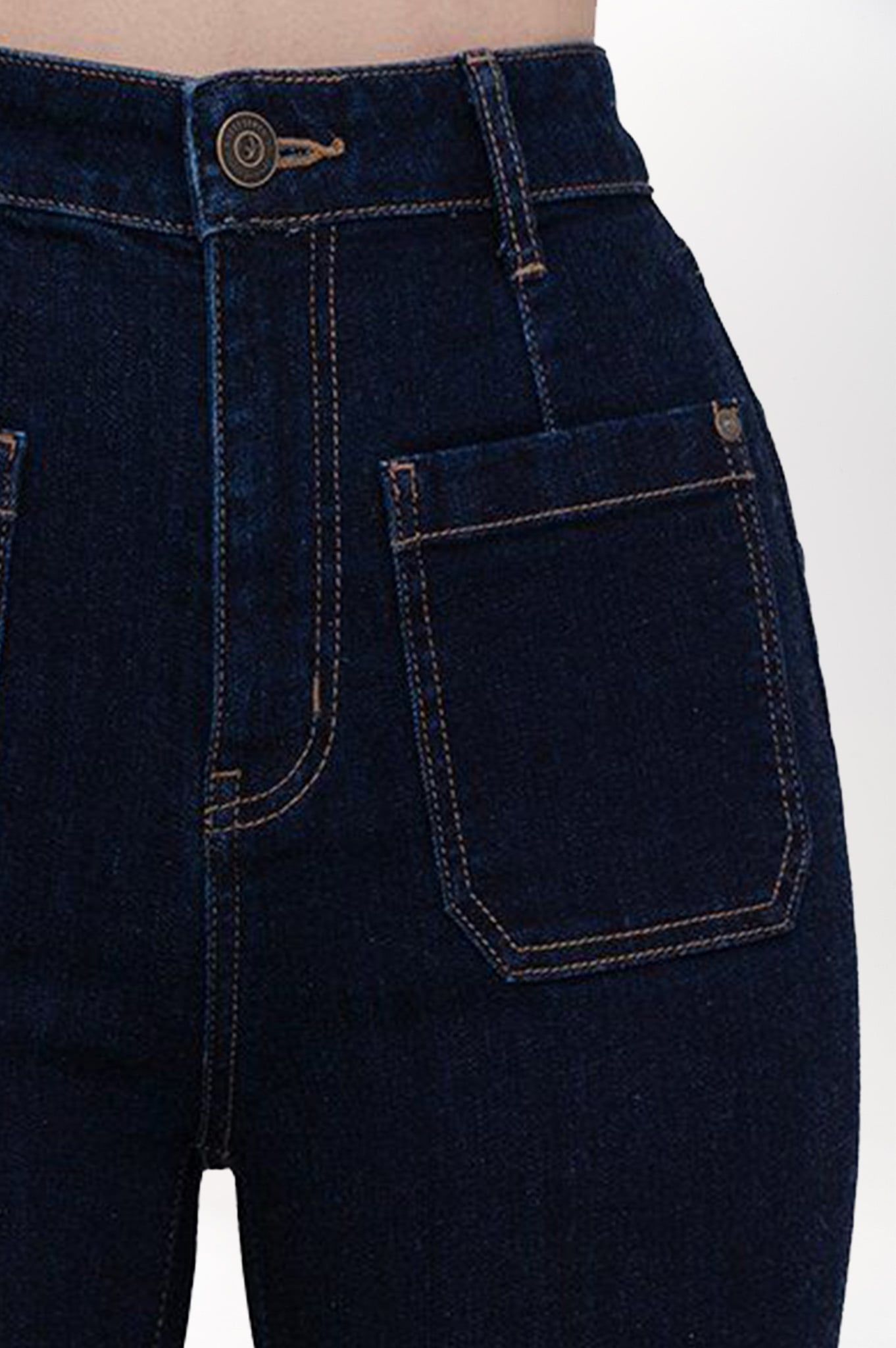 Quần Dài Nữ Dáng Loe Màu Xanh Đậm -  Dark Blue Flared Women's Jeans - 124WD2084B1