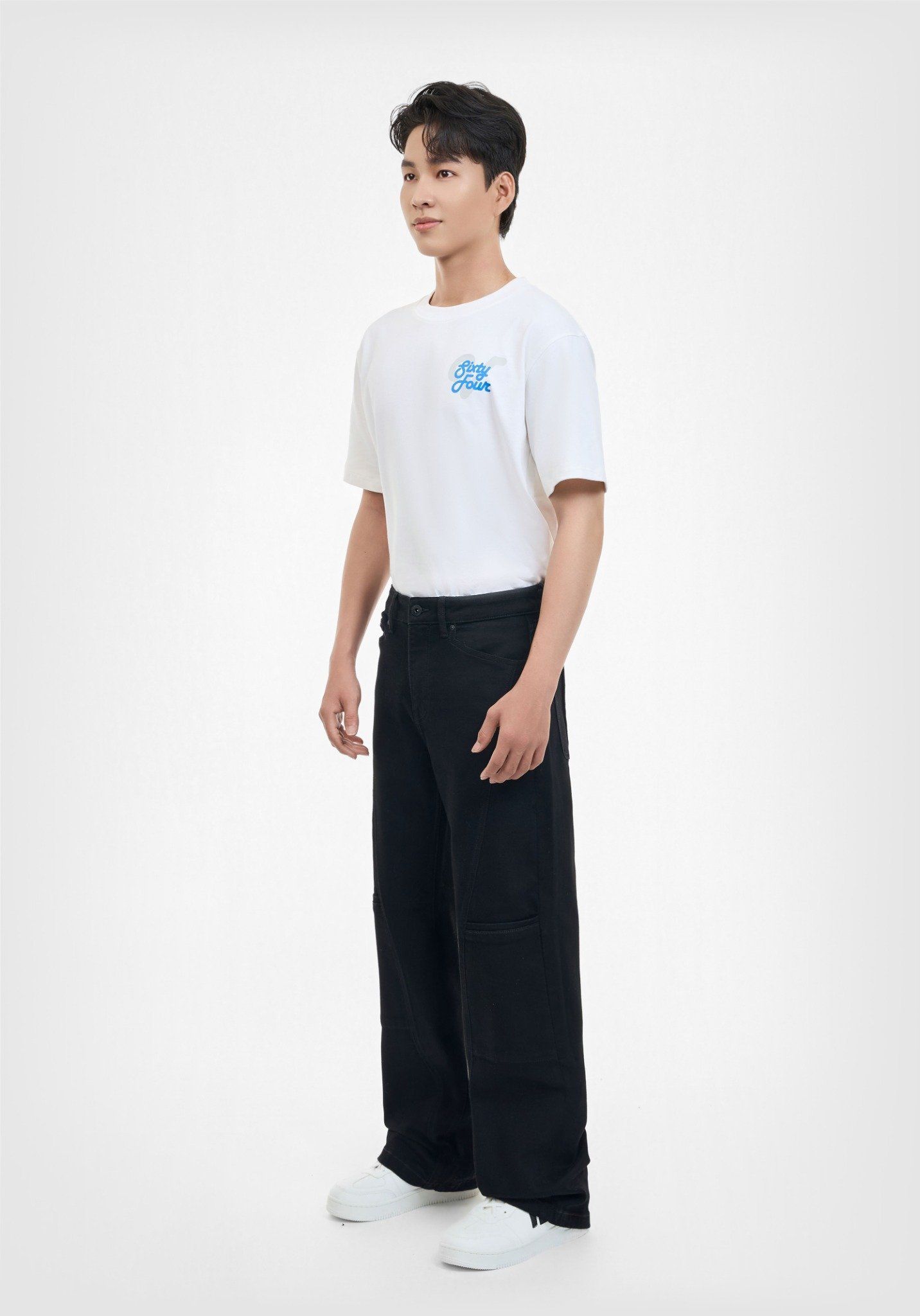 QUẦN DÀI NAM DENIM ĐEN RÃ XÉO FORM RELAX  - 125MD3080F4