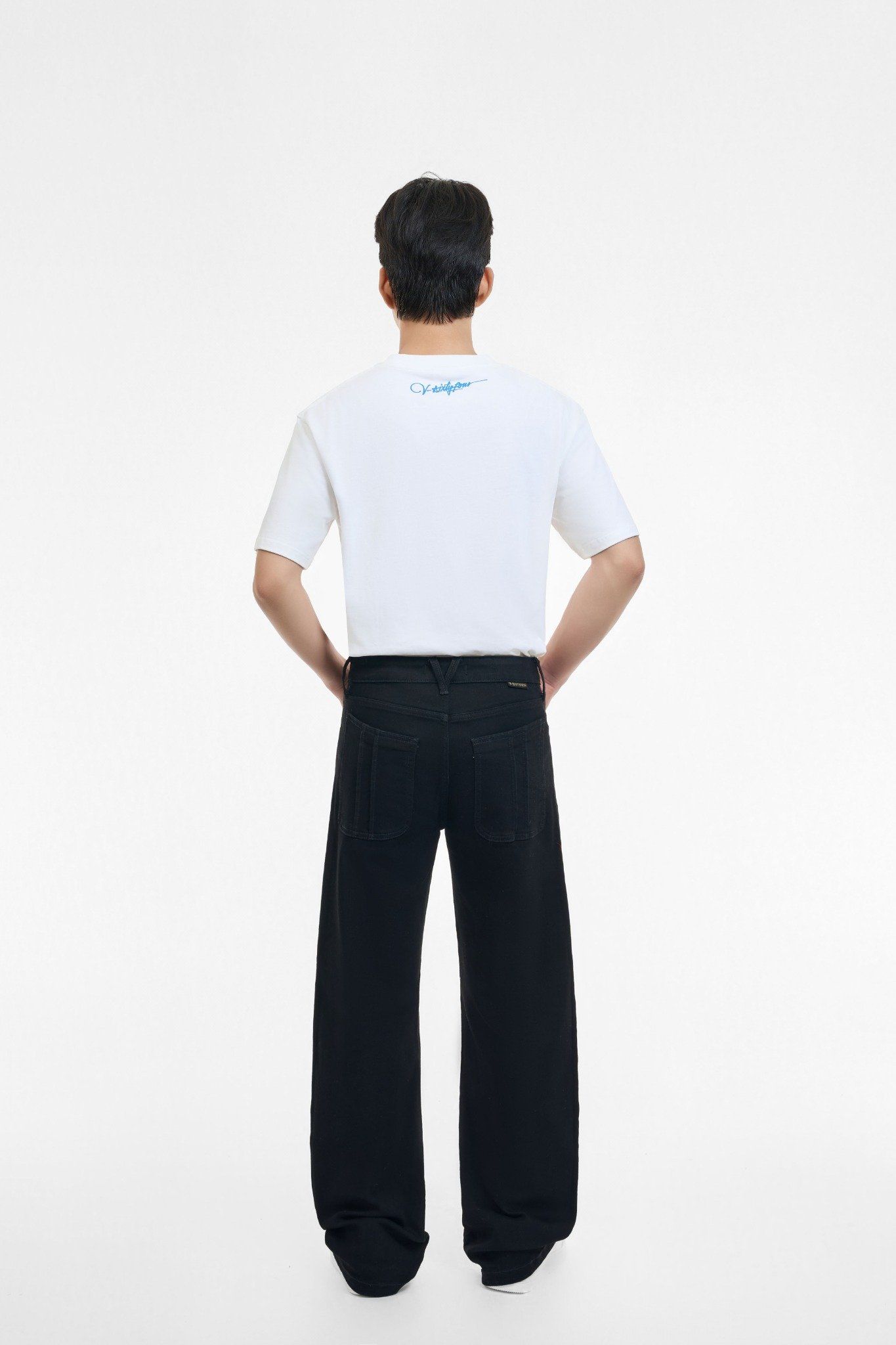 QUẦN DÀI NAM DENIM ĐEN RÃ XÉO FORM RELAX  - 125MD3080F4