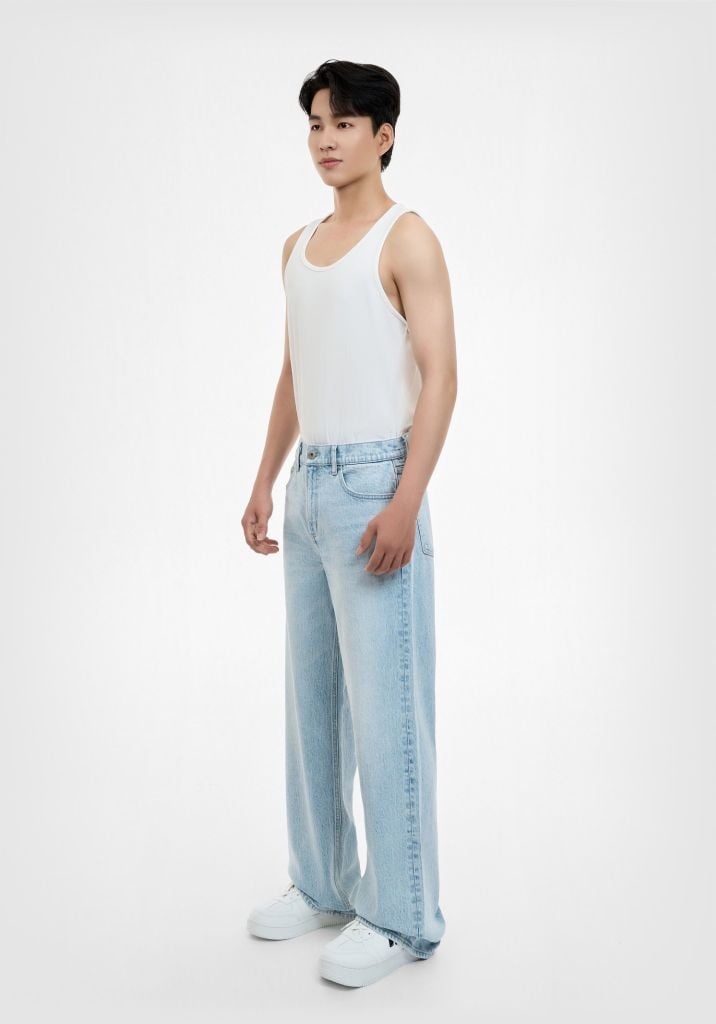 QUẦN DÀI UNISEX MÀU XANH SÁNG FORM RELAX - 125MD3085F1