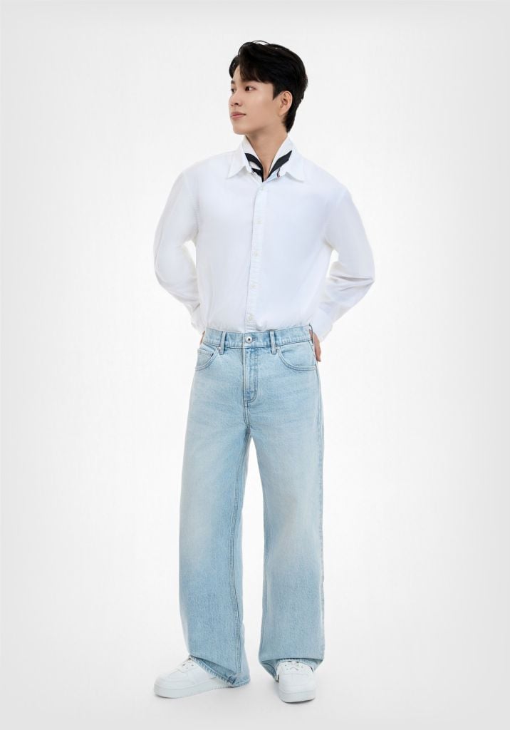 QUẦN DÀI UNISEX MÀU XANH SÁNG FORM RELAX - 125MD3085F1