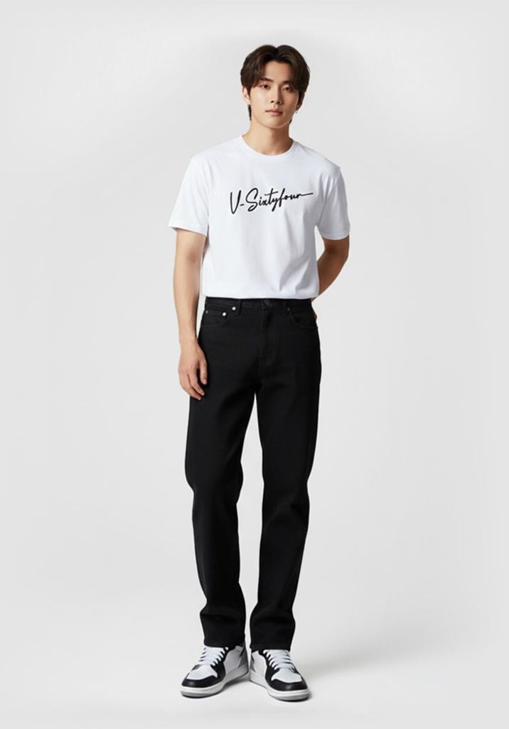 QUẦN DÀI NAM DENIM FORM STRAIGHT MÀU ĐEN  - 125MD4083B1