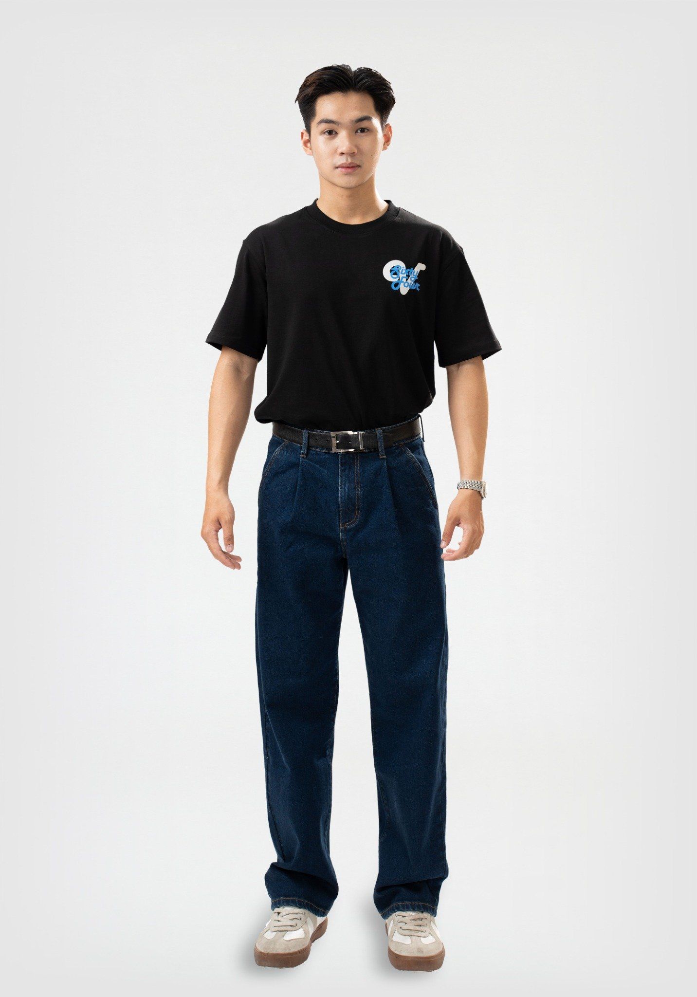 QUẦN DÀI NAM  DARK BLUE XẾP LY FORM BAGGY (TAILOR DENIM) - 125MD4089B1