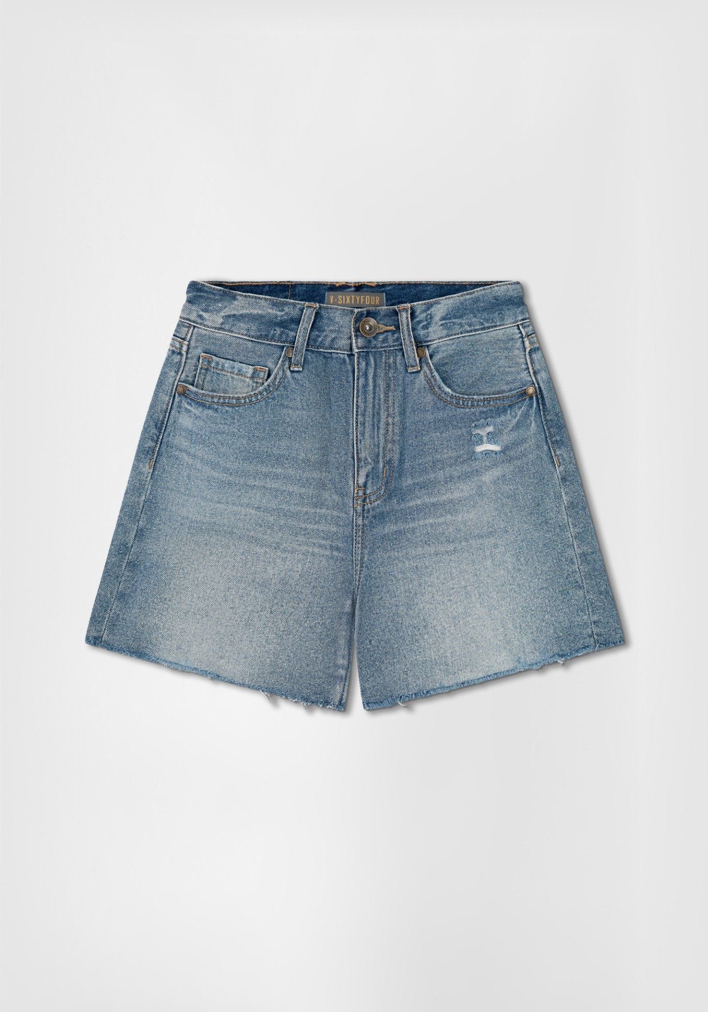 QUẦN SHORTS NỮ DENIM LIGHT BLUE  FORM RỘNG - 125WD1103F1