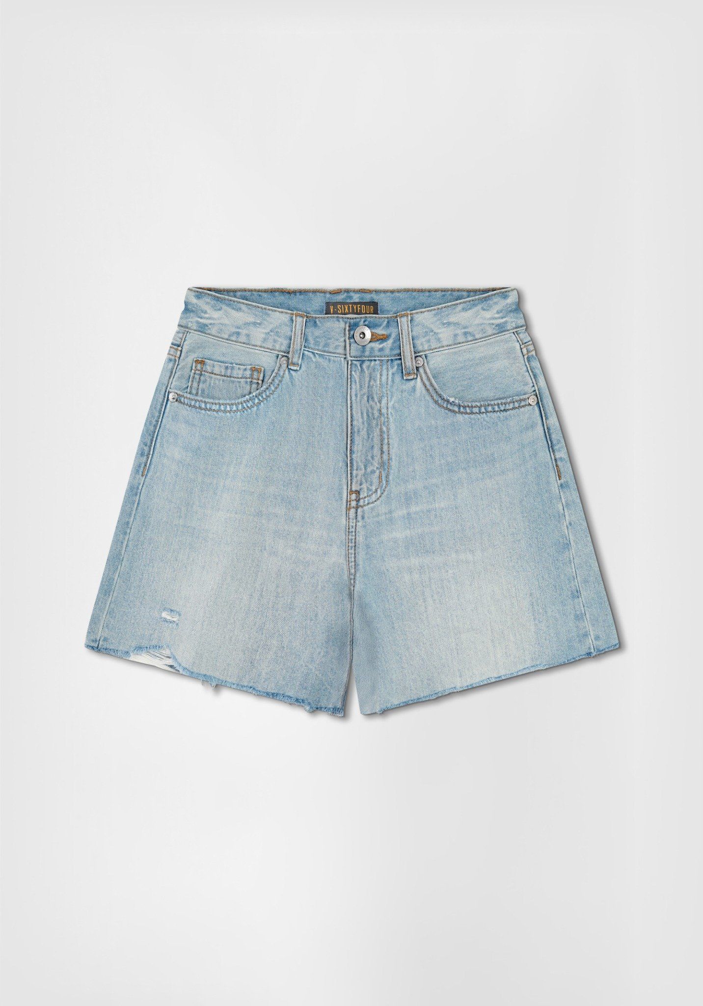QUẦN SHORTS NỮ DENIM LIGHT BLUE  FORM RỘNG - 125WD1103F2