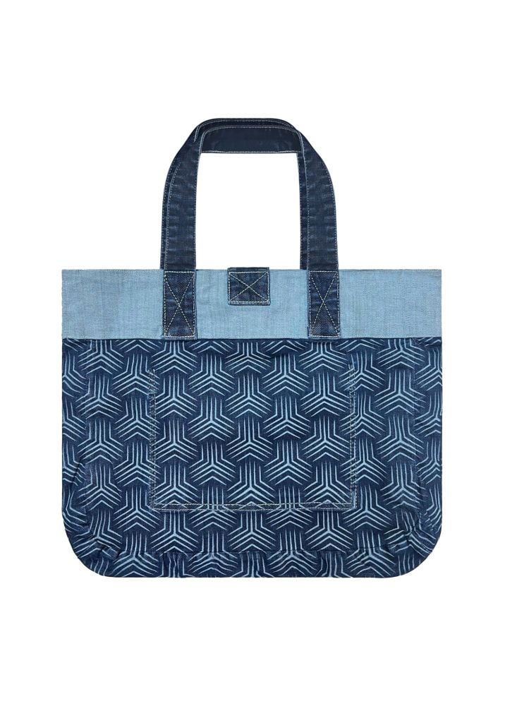 TÚI TOTE DENIM DARK BLUE LASER HỌA TIẾT MONOGRAM - 125WD1142F1