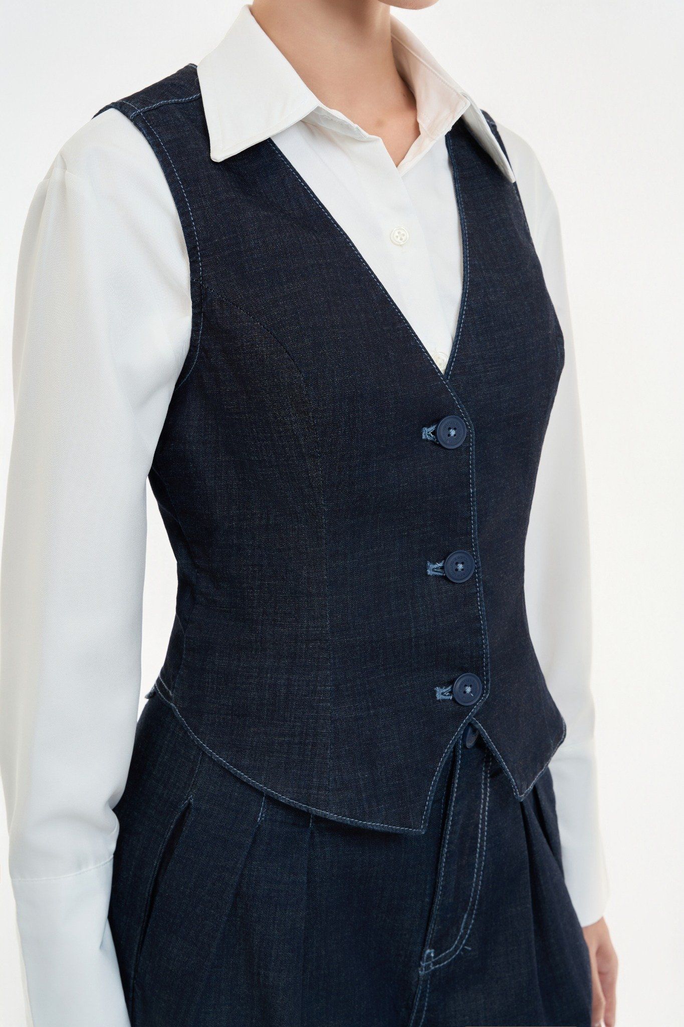 ÁO KHOÁC GILET DENIM RINSE BLUE GILE  (TAILOR DENIM) - 125WD2015F1