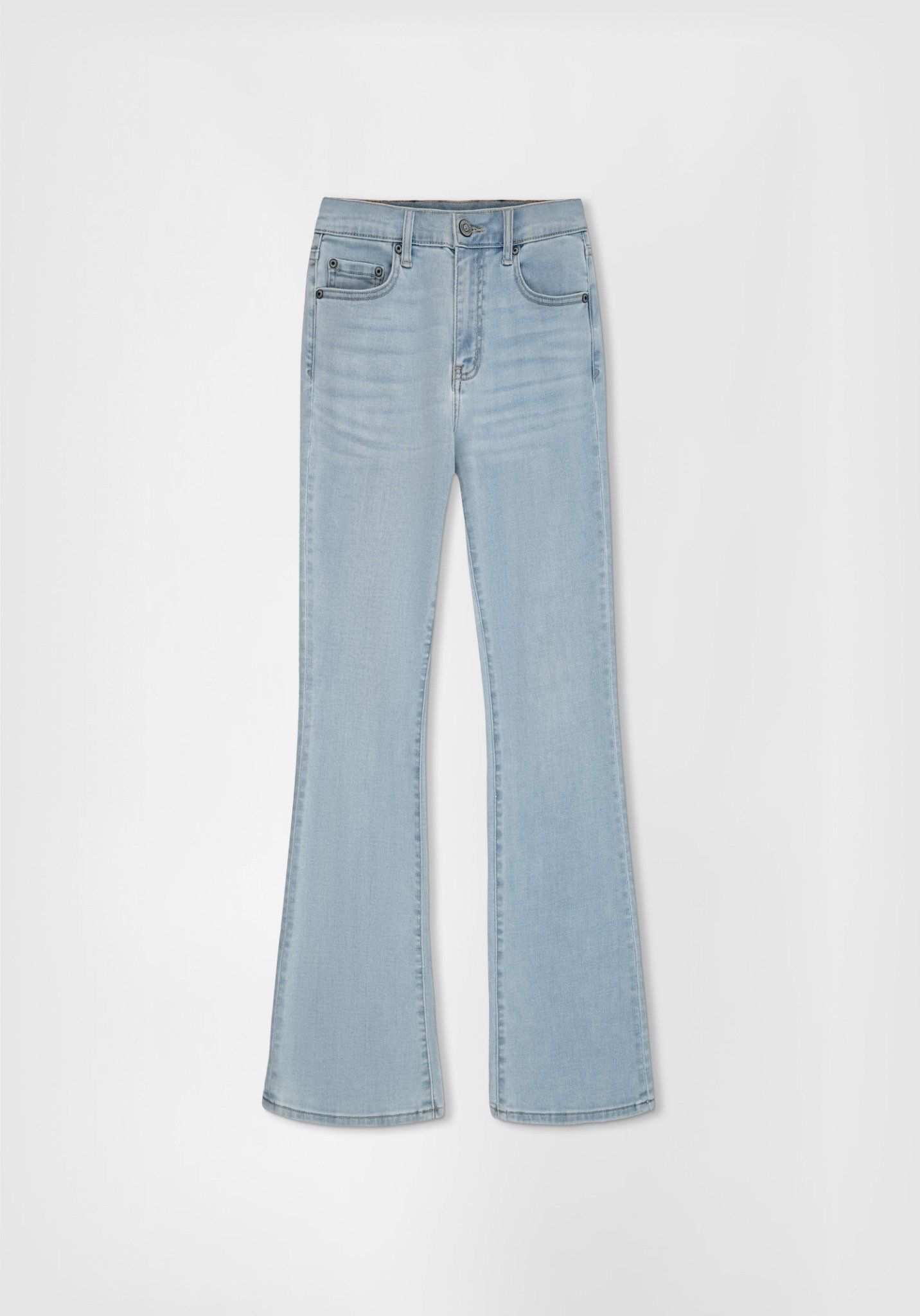 QUẦN DÀI NỮ DENIM LIGHT BLUE FORM BOOT CUT LƯNG TRUNG - 125WD2084B1