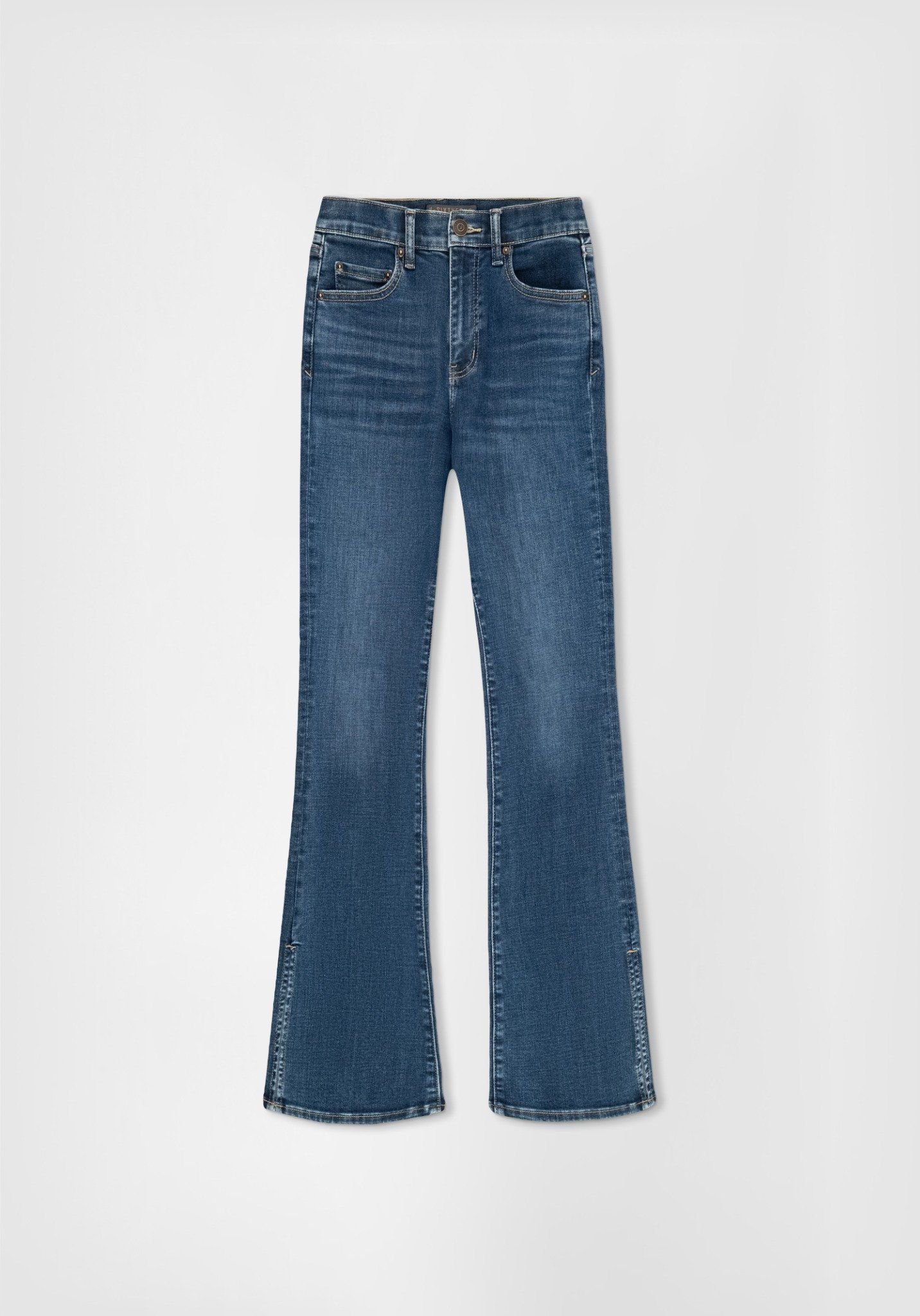 QUẦN DÀI NỮ DENIM MÀU MEDIUM BLUE XẺ LAI FORM FLARED - 125WD2084B2