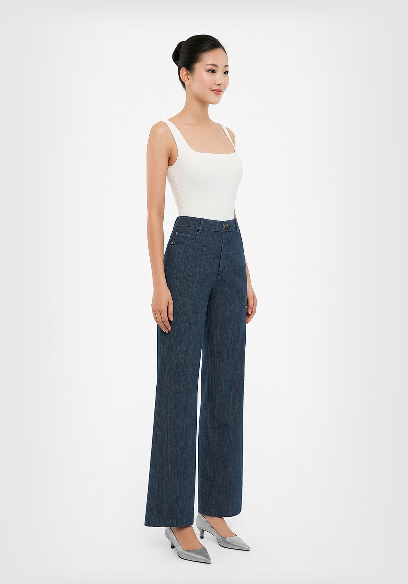 QUẦN DÀI NỮ MÀU DARK INDIGO FORM WIDE LEG - 125WD2085B4
