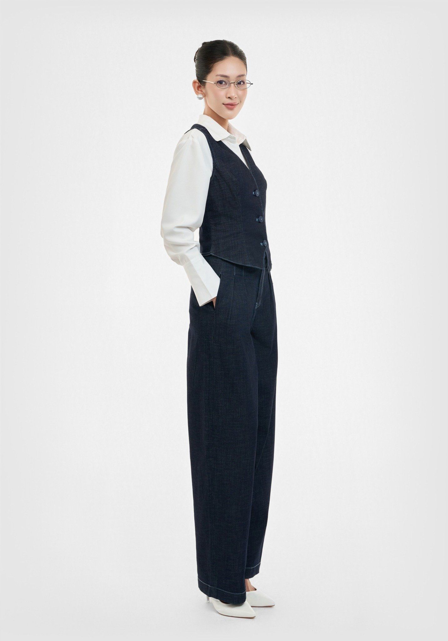 ÁO KHOÁC GILET DENIM RINSE BLUE GILE  (TAILOR DENIM) - 125WD2015F1