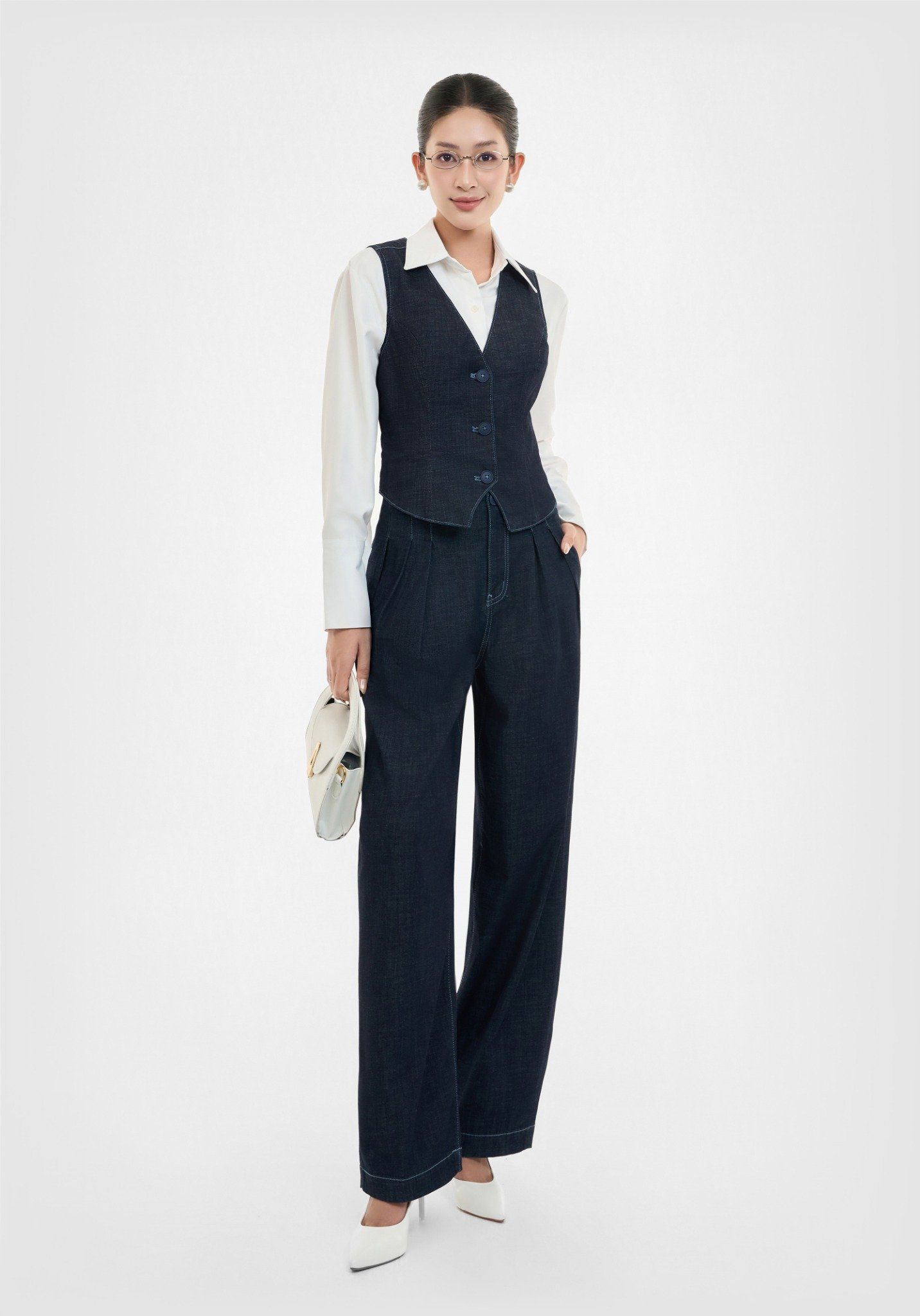 ÁO KHOÁC GILET DENIM RINSE BLUE GILE  (TAILOR DENIM) - 125WD2015F1