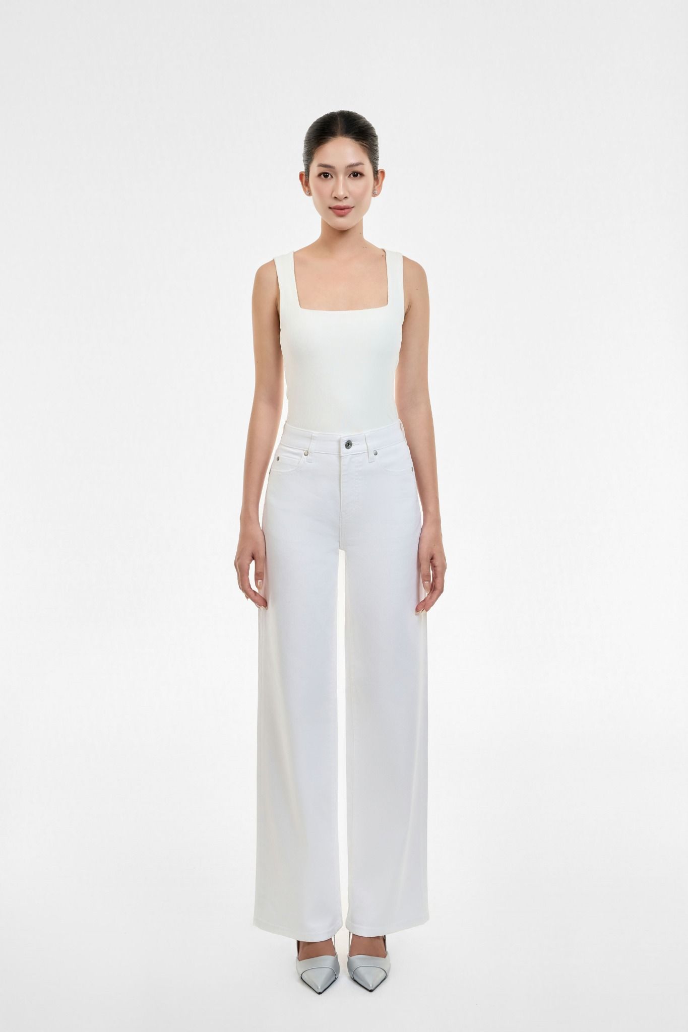 QUẦN DÀI NỮ DENIM TRẮNG FORM STRAIGHT - 125WN2083B1