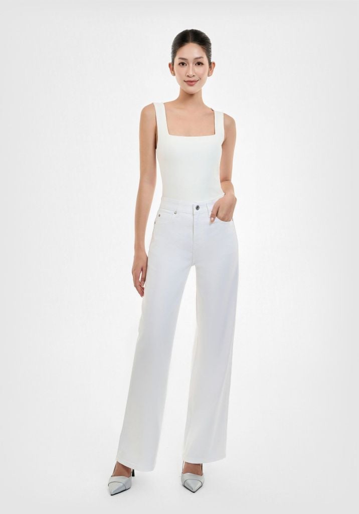 QUẦN DÀI NỮ DENIM TRẮNG FORM STRAIGHT - 125WN2083B1