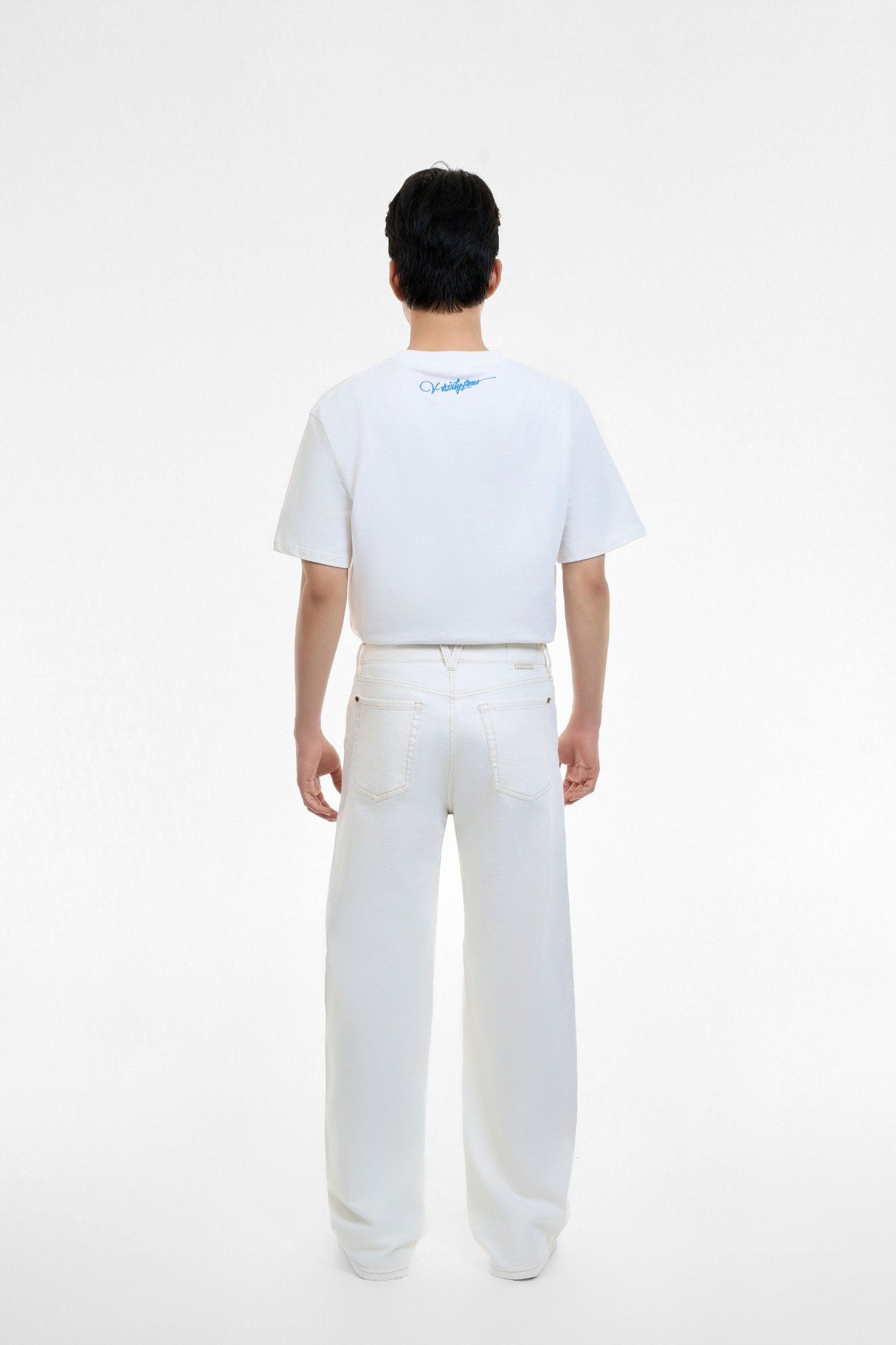 QUẦN DÀI UNISEX DENIM TRẮNG KEM FORM STRAIGHT - 125WN2083B2