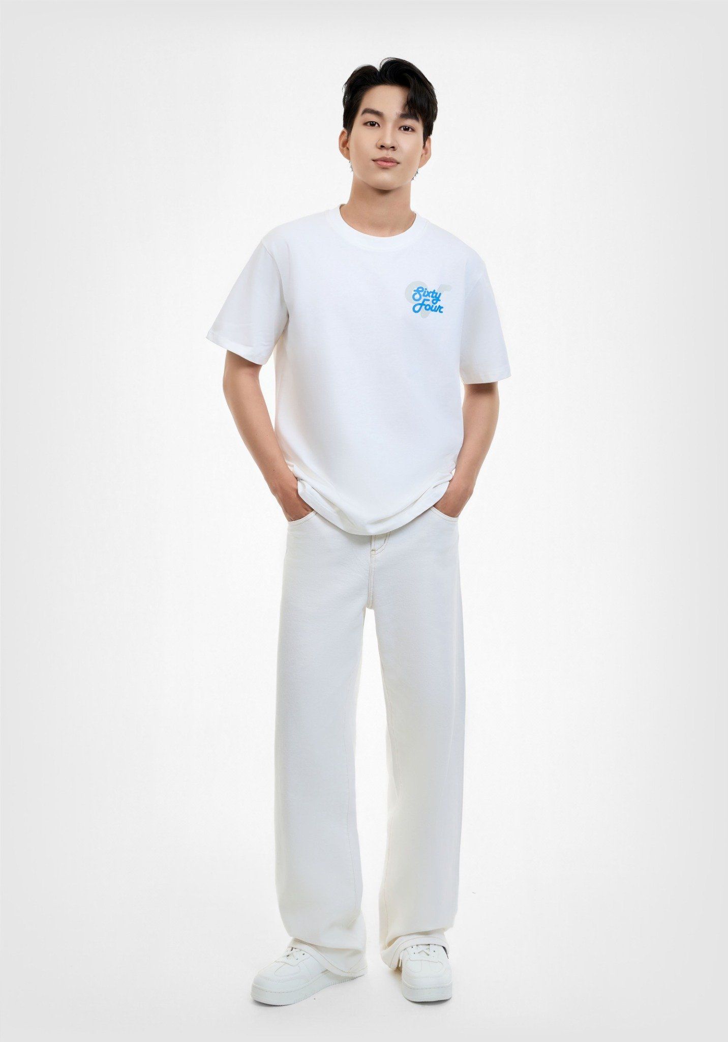 QUẦN DÀI UNISEX DENIM TRẮNG KEM FORM STRAIGHT - 125WN2083B2