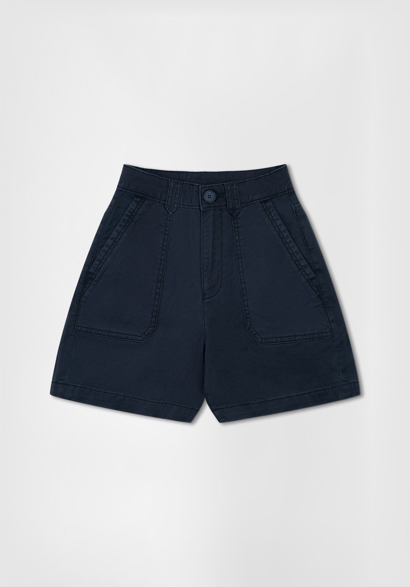 QUẦN SHORTS NỮ KAKI  NAVY TÚI WORKWEAR FORM ĐỨNG - 125WN2104B3