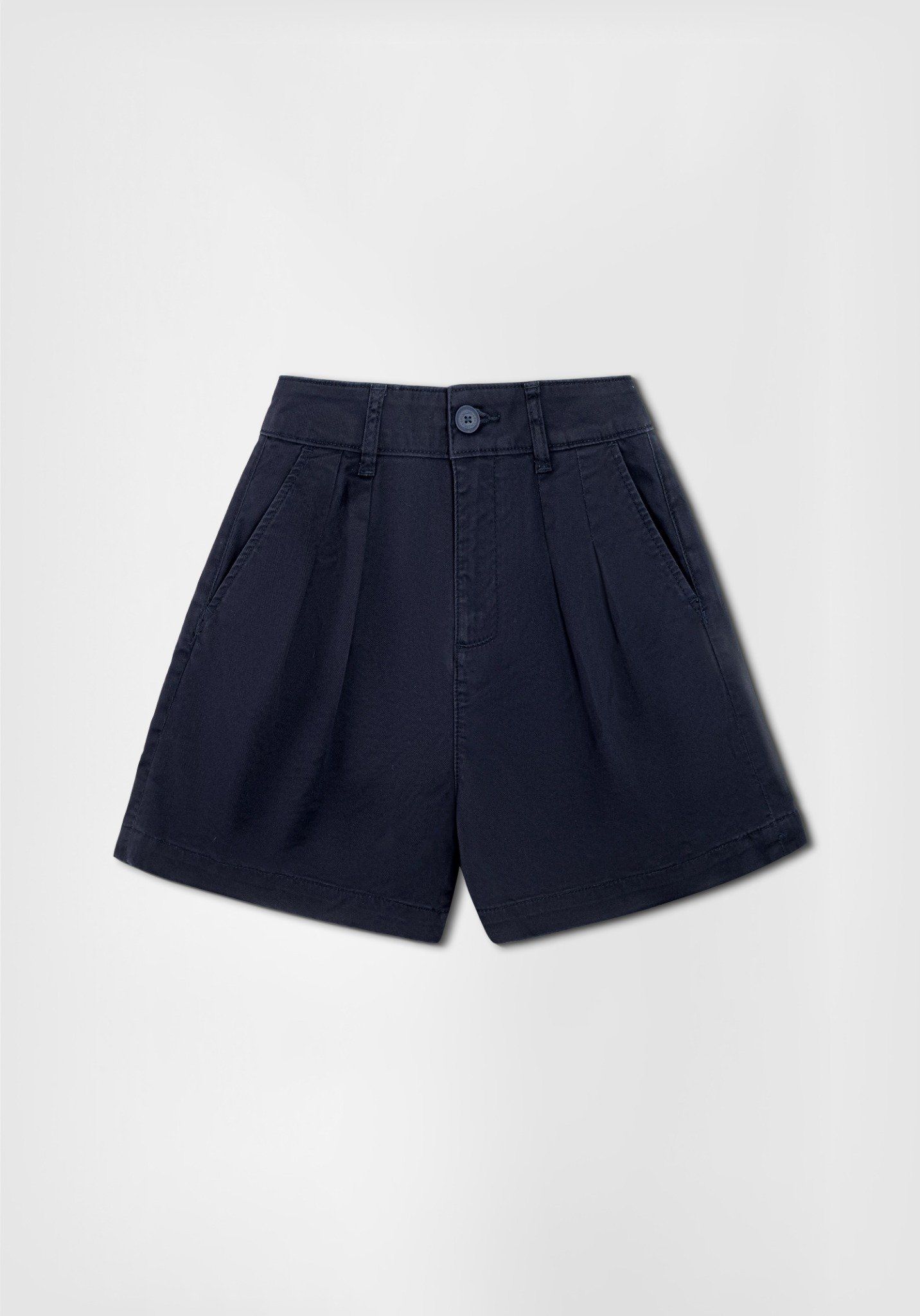 QUẦN SHORTS NỮ KAKI  NAVY TÚI XÉO FORM RỘNG - 125WN2104B4