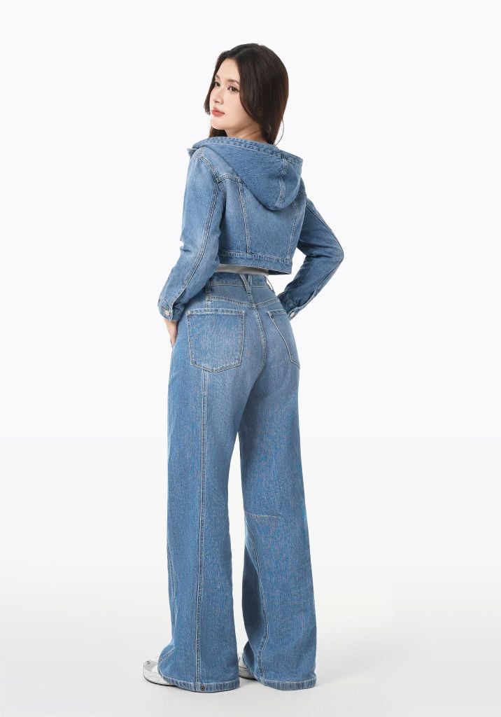 ÁO KHOÁC NỮ CROPPED HOODIE MÀU LIGHT BLUE - 126WD1042F3