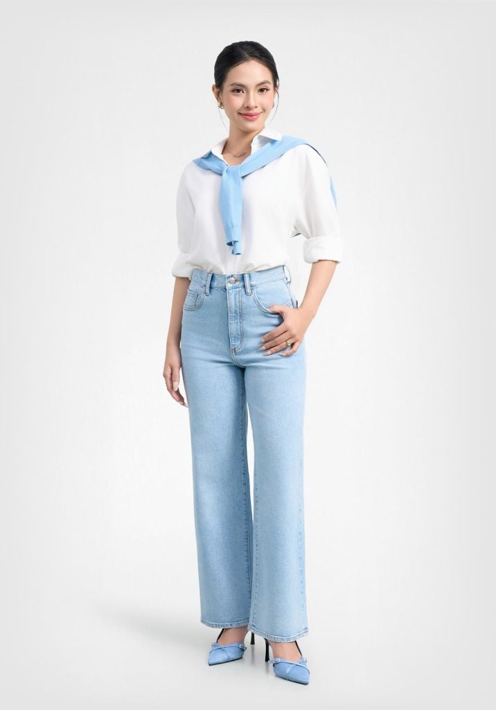 QUẦN DÀI NỮ DENIM DÁNG STRAIGHT RỘNG HIỆU ỨNG OMBRE- 126WD2080F5