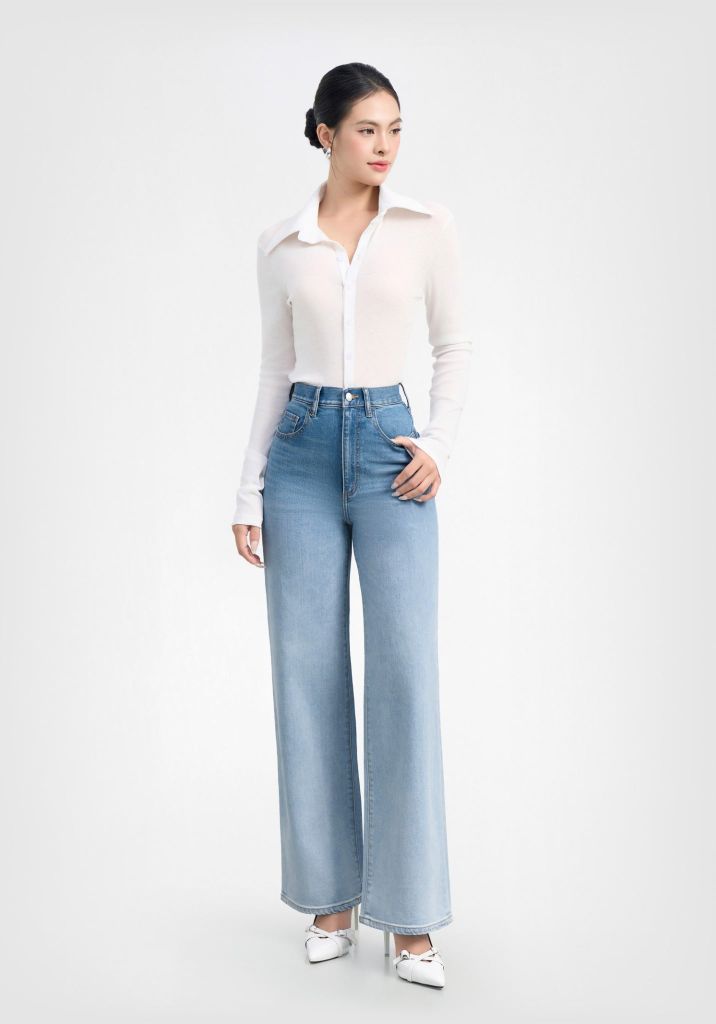 QUẦN DÀI NỮ DENIM OMBRE  DÁNG STRAIGHT RỘNG - 126WD2080F4