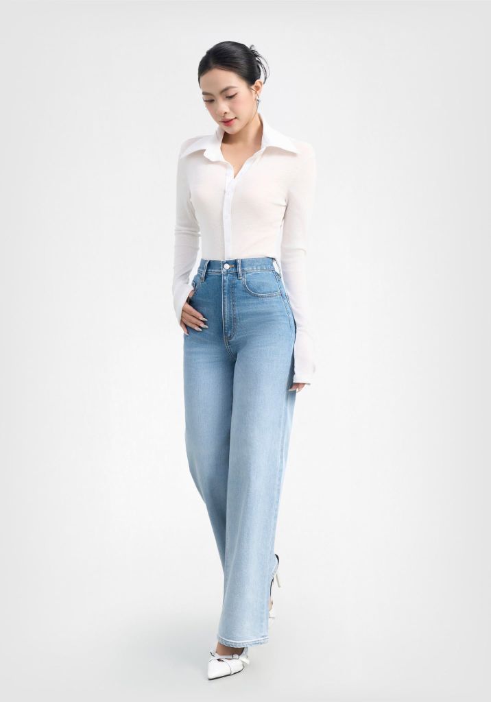 QUẦN DÀI NỮ DENIM OMBRE  DÁNG STRAIGHT RỘNG - 126WD2080F4