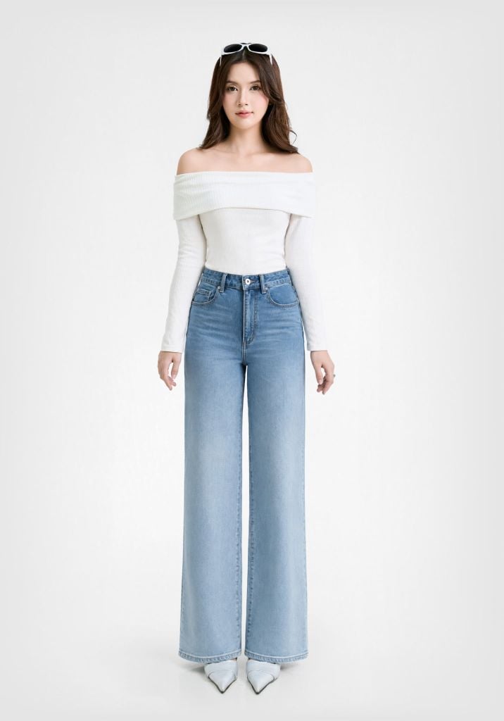 QUẦN DÀI NỮ DENIM OMBRE  DÁNG STRAIGHT RỘNG - 126WD2080F4