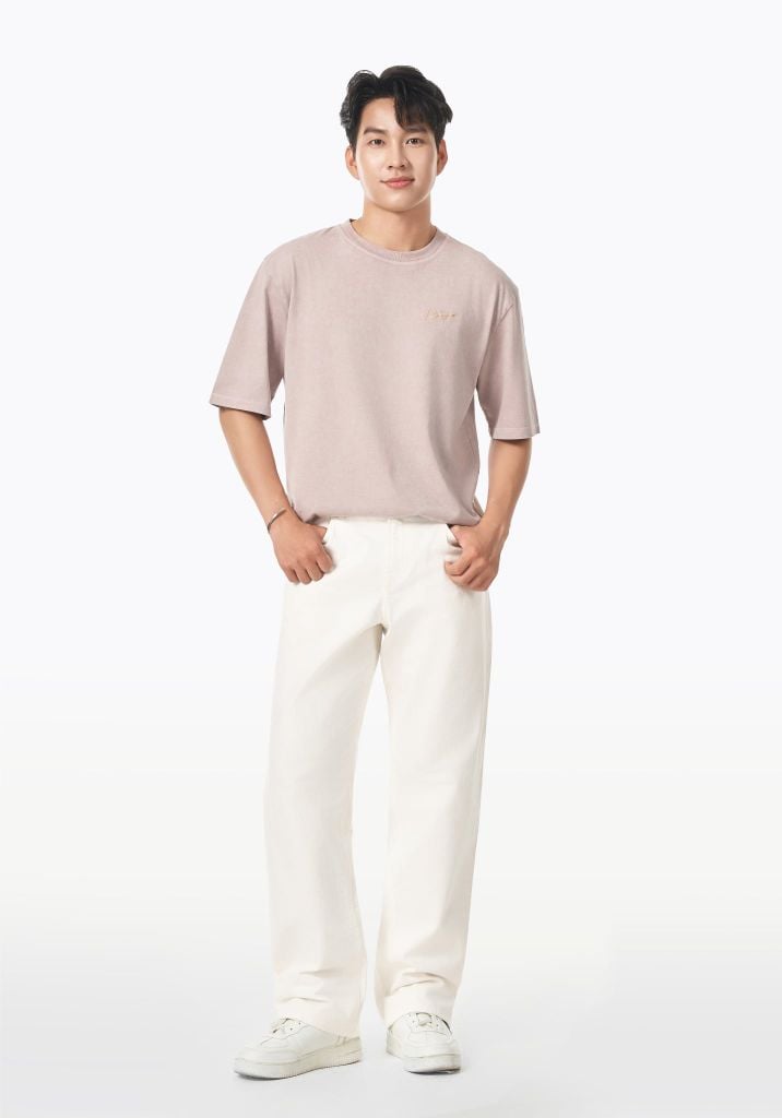 QUẦN DÀI DENIM NAM DÁNG ĐỨNG MÀU TRẮNG (DÀI 97 CM & DÀI 101 CM) - 225MD4083B3