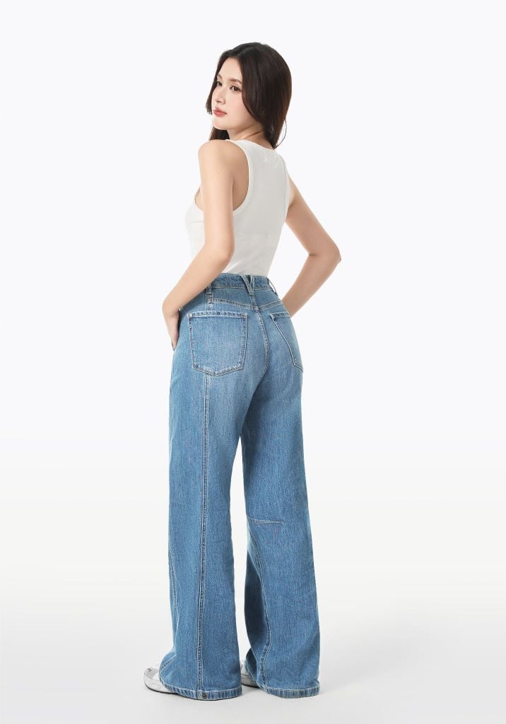 QUẦN JEANS NỮ DÁNG WIDELEG MÀU XANH NHẠT – 126WD1085F2930