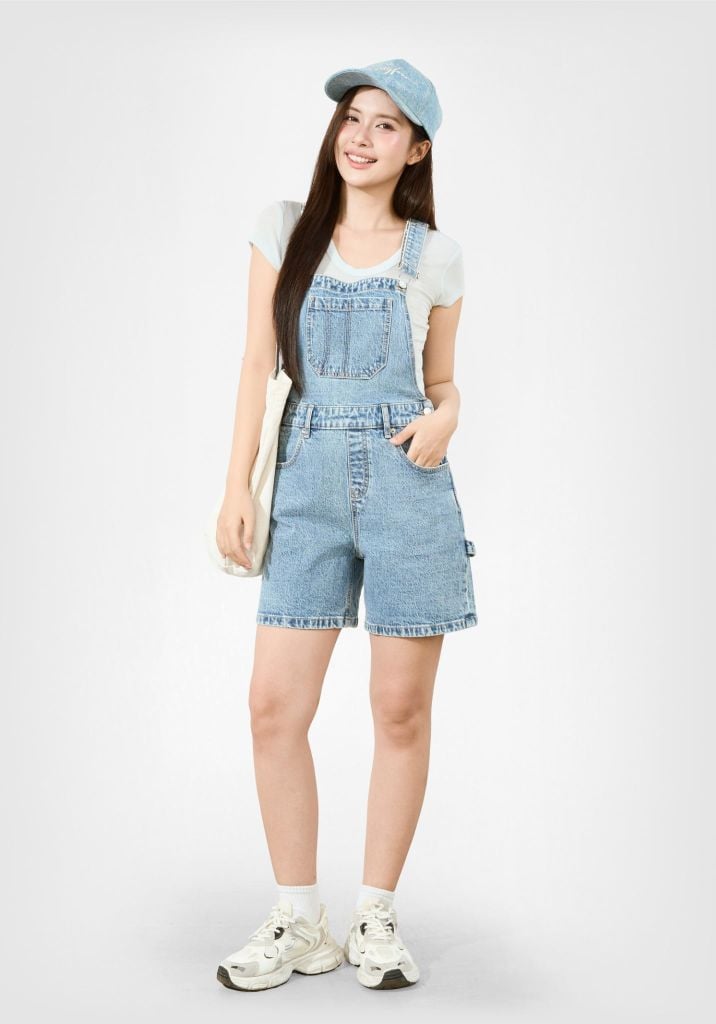 QUẦN YẾM DENIM DÁNG NGẮN MÀU XANH NHẠT- 126WD1131F2