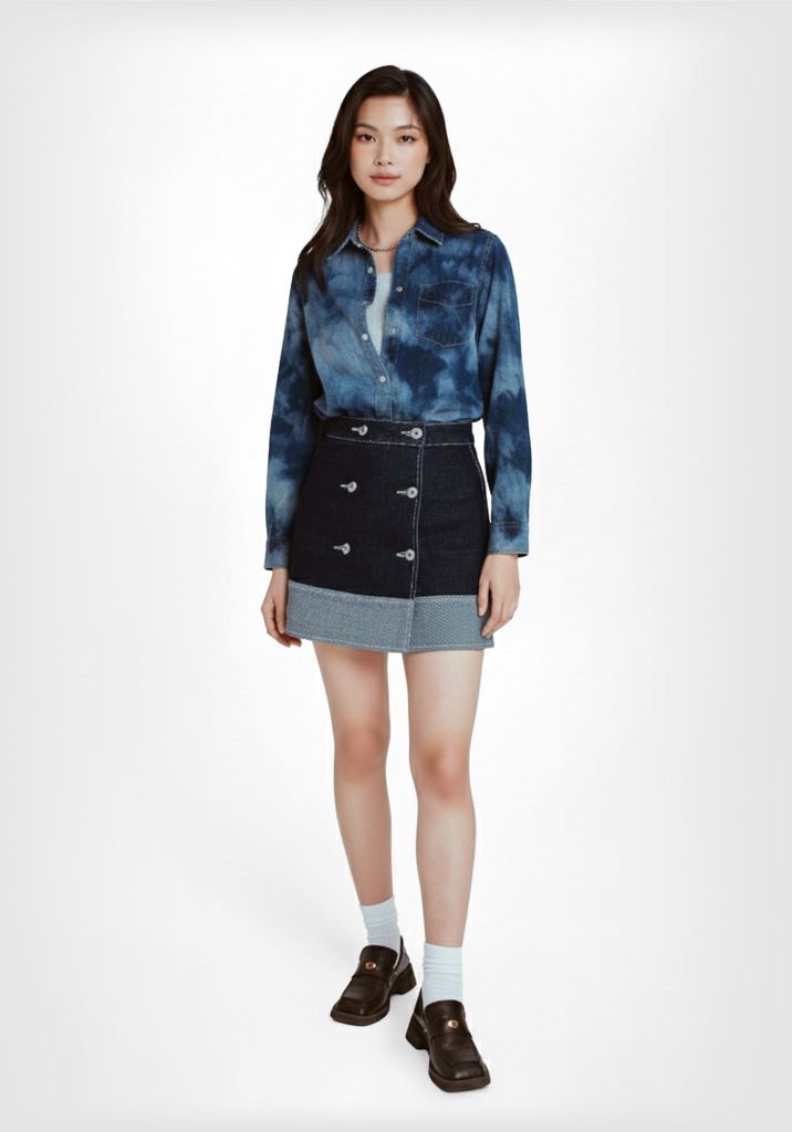 Áo Sơ Mi Dáng Vừa Laser Tạo Hiệu Ứng. Laser Fitted Shirt - 222WD1039F1