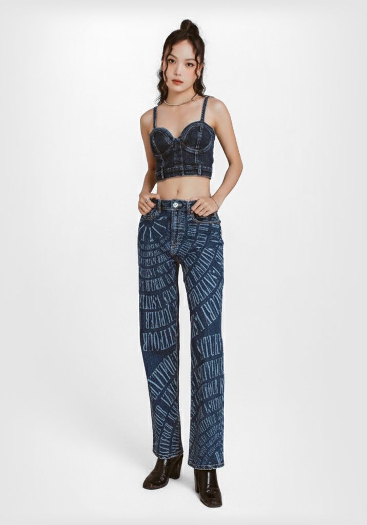 Quần Jeans Nữ Dáng Relax Laser. Laser Relax Fit Jeans For Women - 222WD1080F3