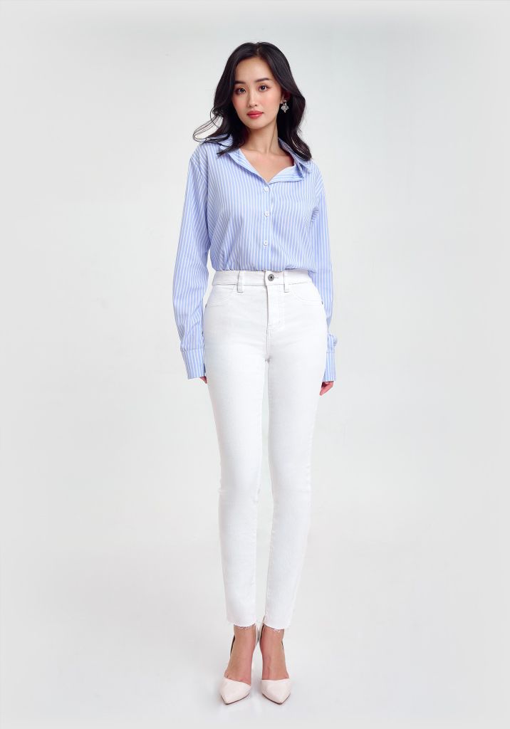 Quần Jeans Nữ Dáng Skinny. Bright White Skinny Women's Jeans - 222WN1081B1