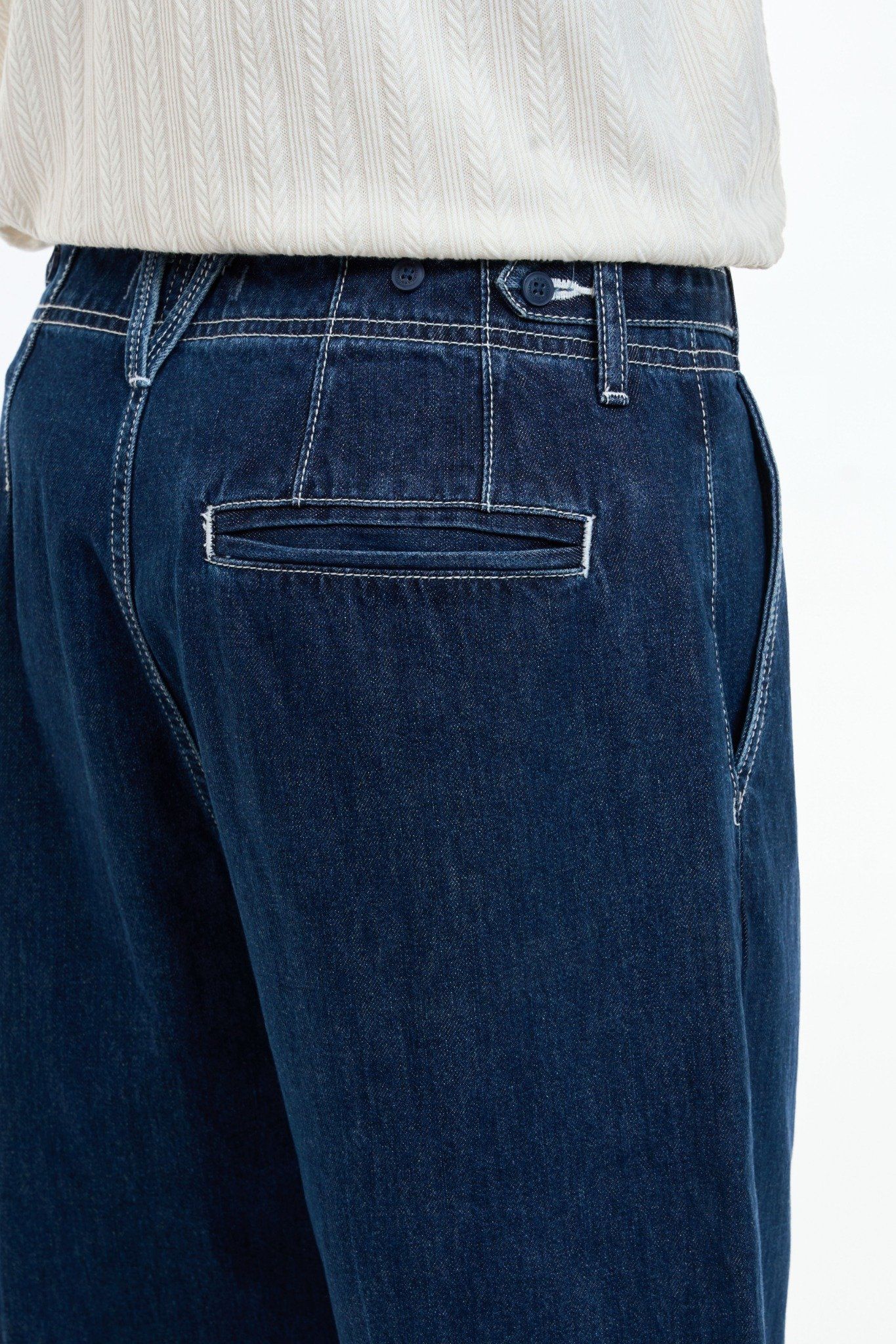QUẦN DÀI NAM DENIM DARK BLUE LASER LY FORM BAGGY (TAILOR DENIM) - 224MD3089F2