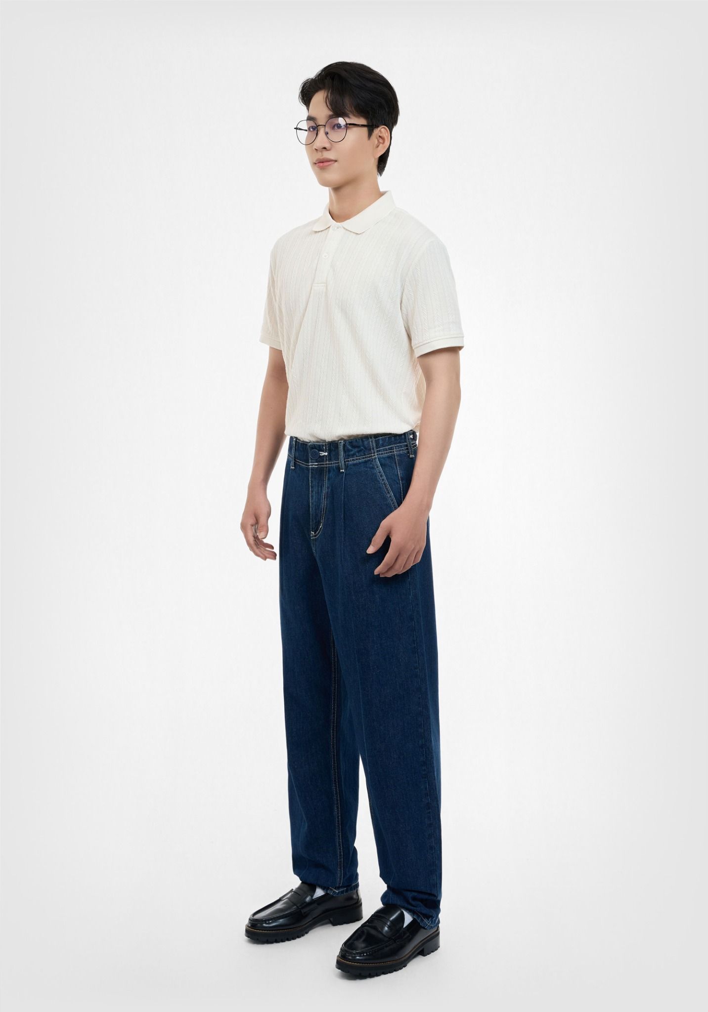 QUẦN DÀI NAM DENIM DARK BLUE LASER LY FORM BAGGY (TAILOR DENIM) - 224MD3089F2