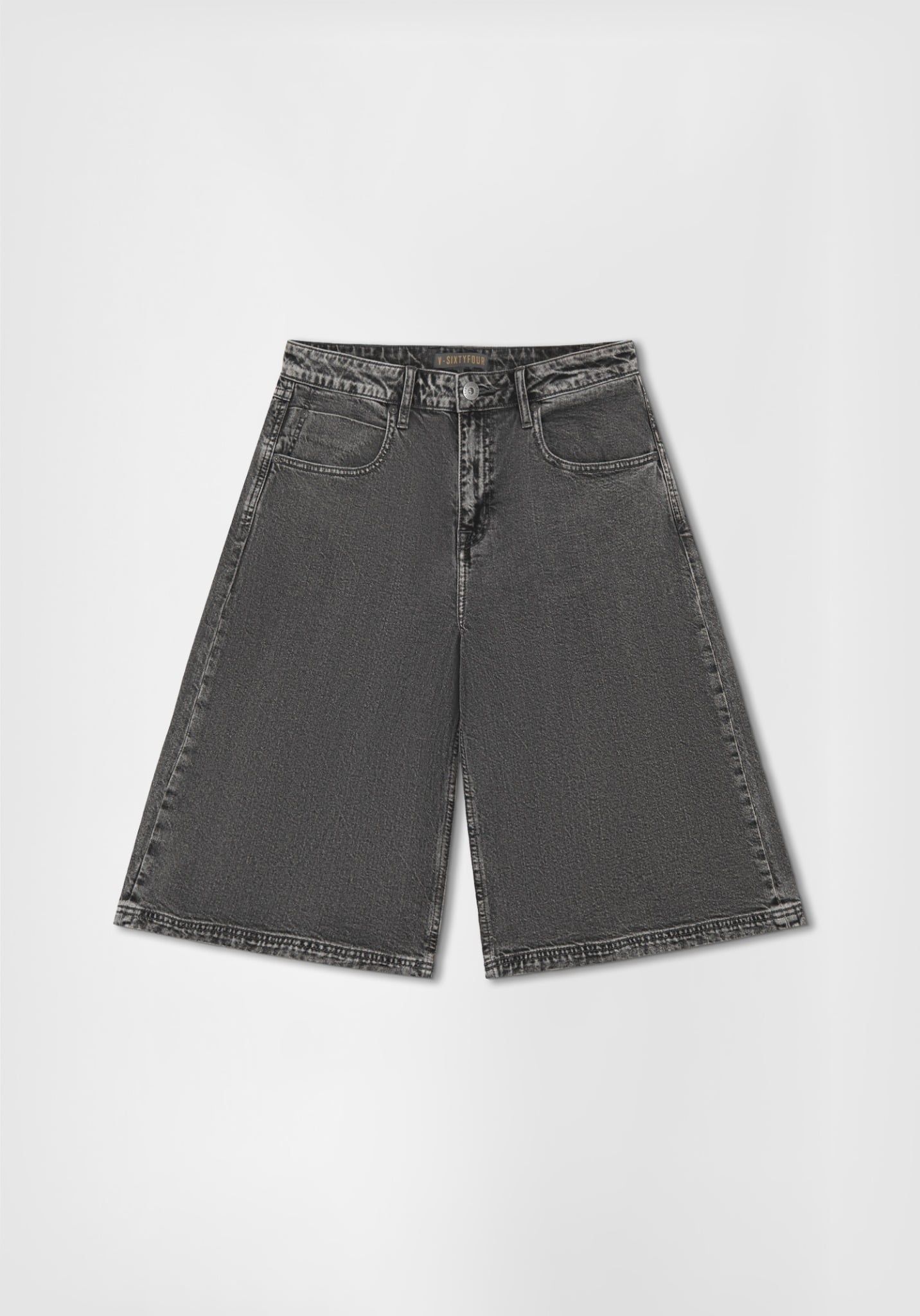 QUẦN SHORTS NAM DENIM XÁM FORM RỘNG - 224MD3103B2