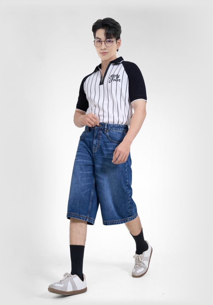 Quần short nam dáng rộng V-SIXTYFOUR unisex, thoải mái vận động - 224MD3103B2