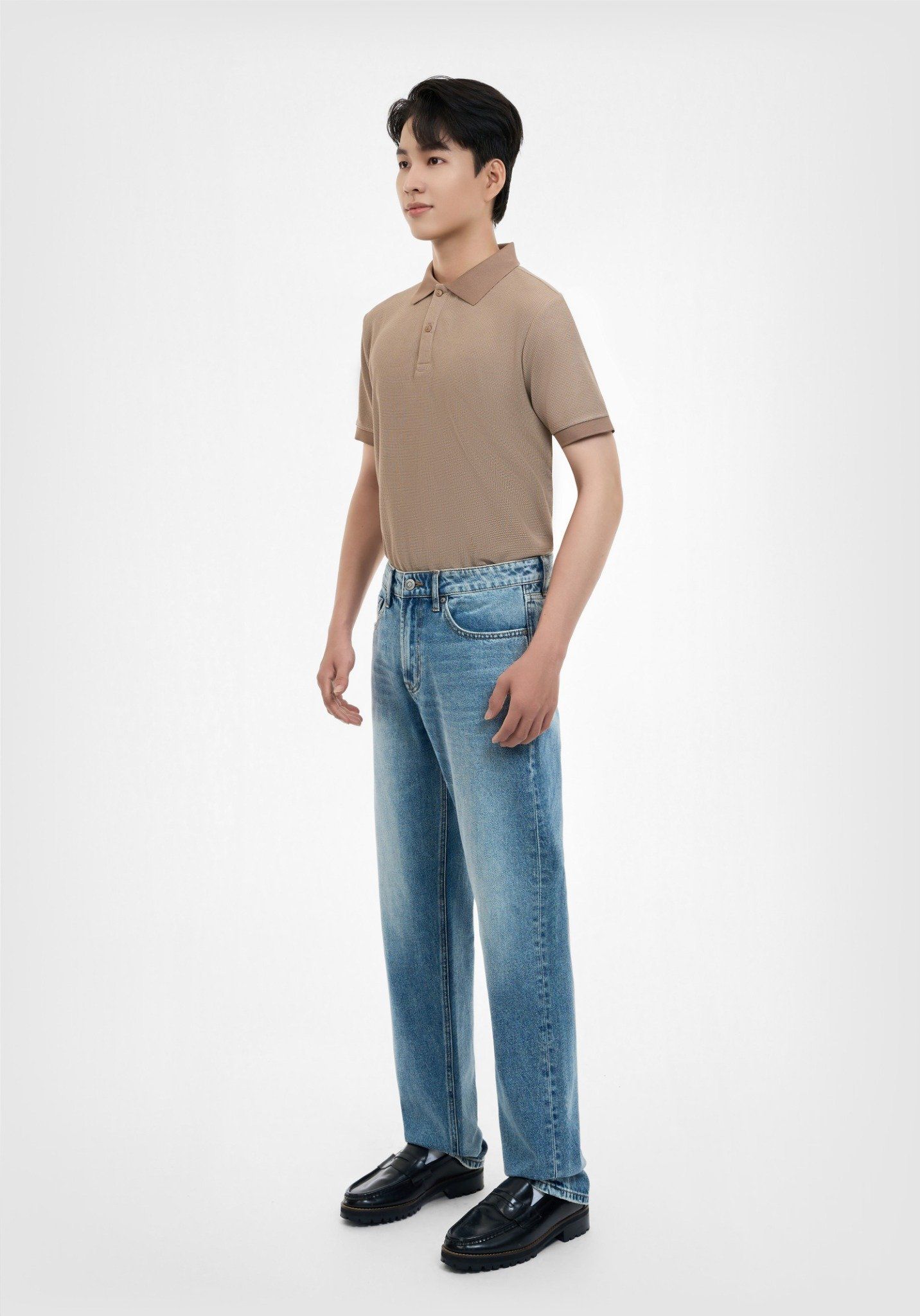 QUẦN DÀI NAM DENIM 3 MÀU LIGHT-MED-DARK BLUE FORM STRAIGHT - 224MD4083B1